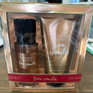 New In Box Victoria's Secret Bare Vanilla Set 2.5oz Body Mist and 2.5oz Lotion